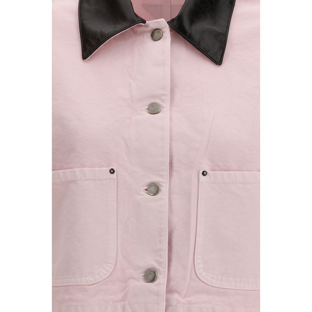 Prada Pink Cropped Cotton Denim Jacket
