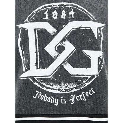 Dolce & Gabbana Black Cotton Sweatshirt - 'Nobody is Perfect'