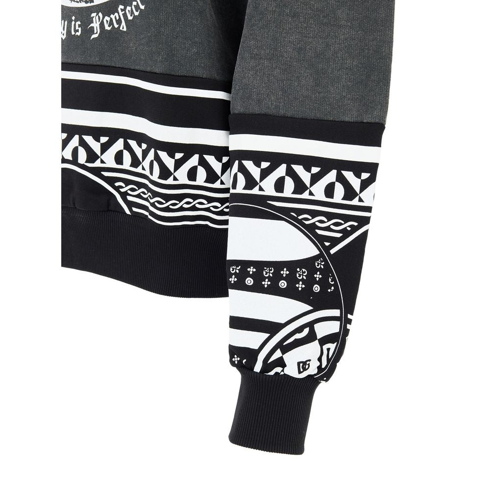 Dolce & Gabbana Black Cotton Sweatshirt - 'Nobody is Perfect'