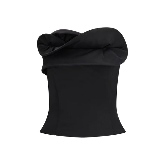 Magda Butrym Black Fleece Wool Top