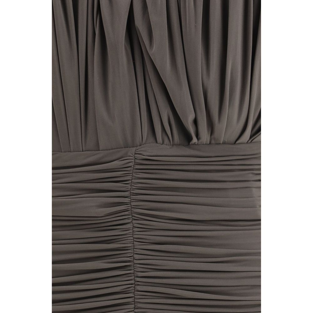 Magda Butrym Brown Copper Asymmetrical Petal Mini Dress