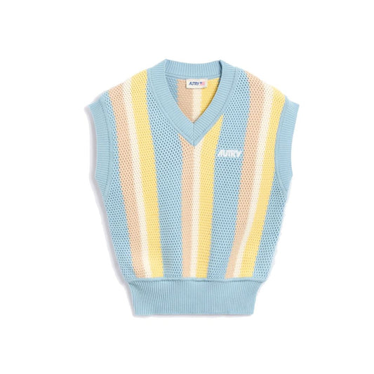 Autry Blue Cotton Waistcoat for Women