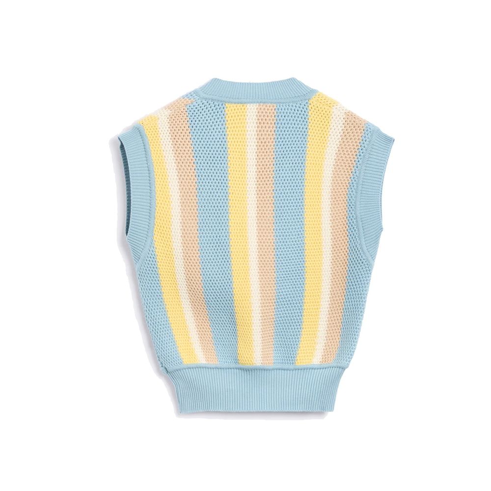 Autry Blue Cotton Waistcoat for Women