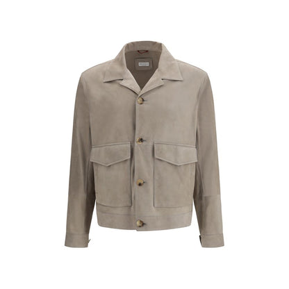 Brunello Cucinelli Beige Suede Jacket