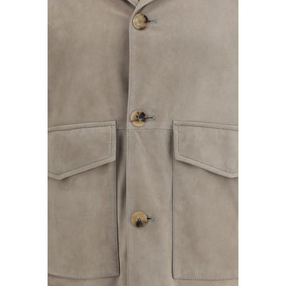 Brunello Cucinelli Beige Suede Jacket