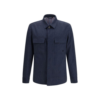 Etro Blue Wool Shacket