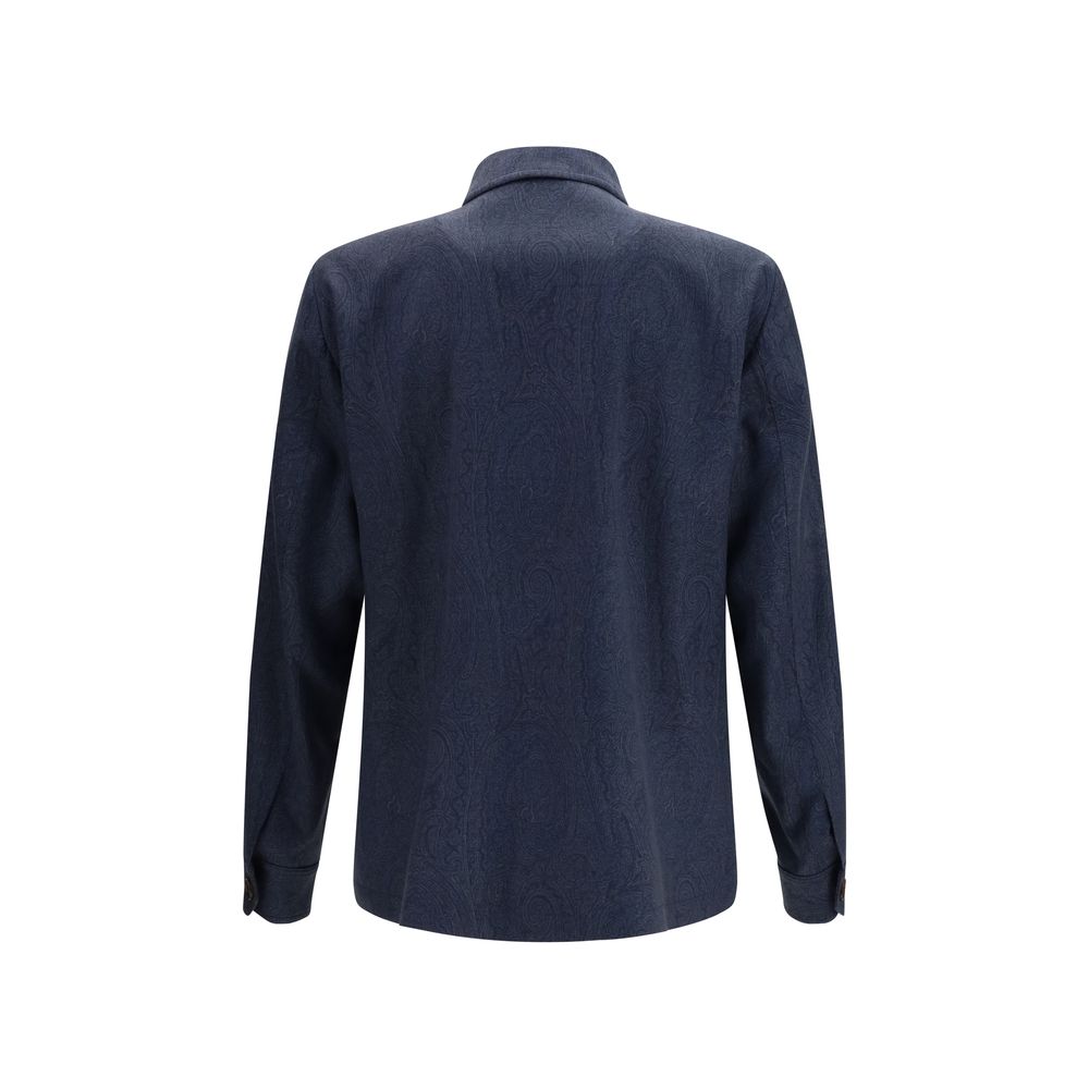 Etro Blue Wool Shacket