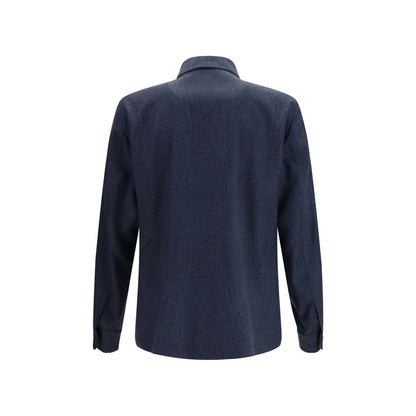 Etro Blue Wool Shacket