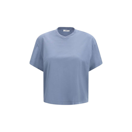 RIER Blue Cotton V-Neck T-Shirt