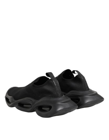 Dolce & Gabbana Black Slip On Wave Low Top Sneakers