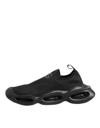 Dolce & Gabbana Black Slip On Wave Low Top Sneakers