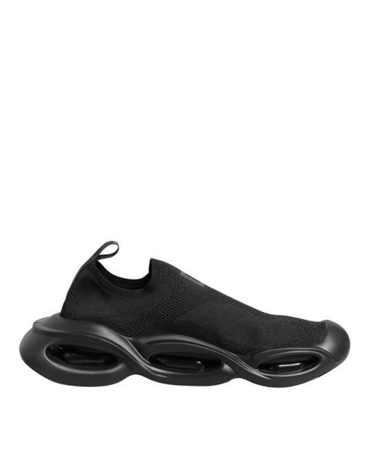 Dolce & Gabbana Black Slip On Wave Low Top Sneakers