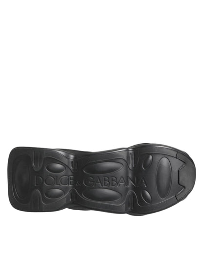 Dolce & Gabbana Black Slip On Wave Low Top Sneakers