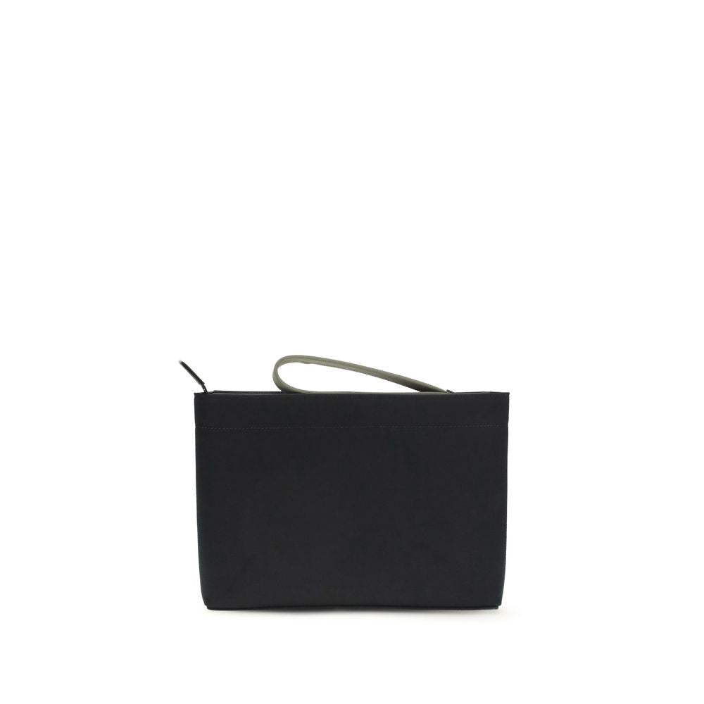 Givenchy Black Cotton Canvas Erased Logo Clutch Wash Bag