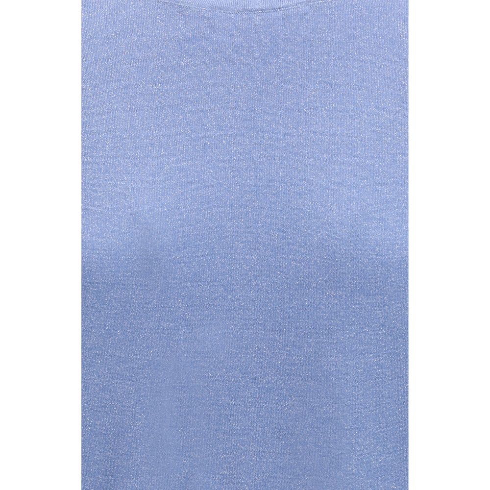 Brunello Cucinelli Blue Cashmere Blend T-Shirt