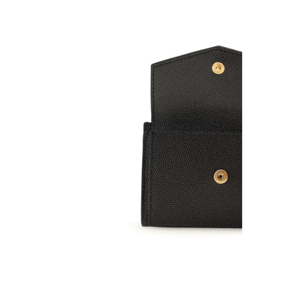 Saint Laurent Black Micro-Grain Calf Leather Wallet