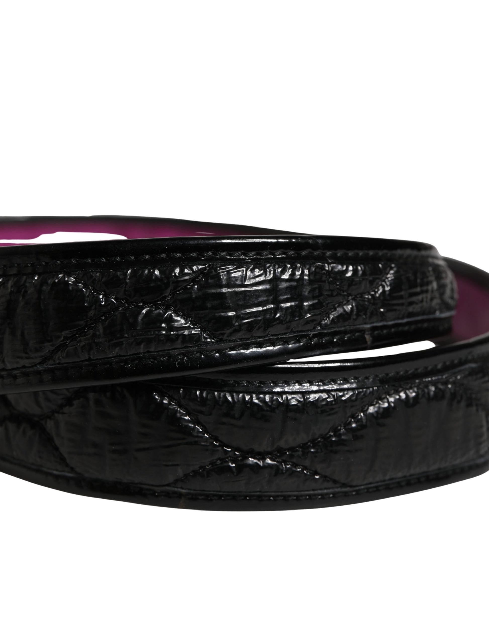 Ermanno Scervino Black Leather Gold Round Buckle Waist Belt