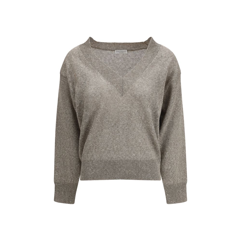 Brunello Cucinelli Brown Linen Sweater