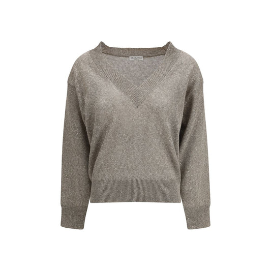 Brunello Cucinelli Brown Linen Sweater