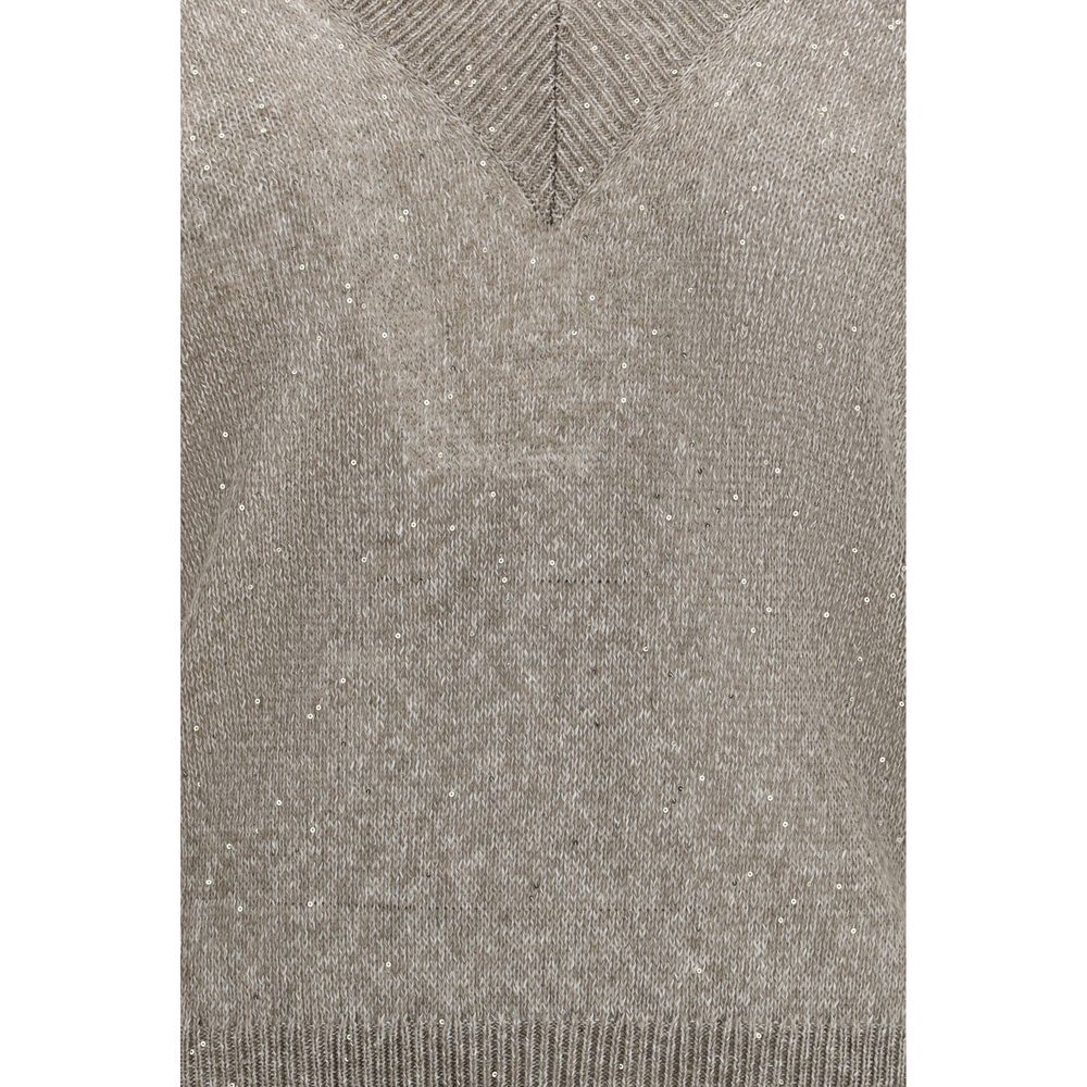 Brunello Cucinelli Brown Linen Sweater