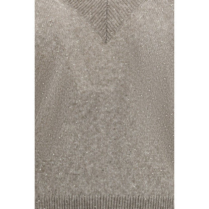 Brunello Cucinelli Brown Linen Sweater
