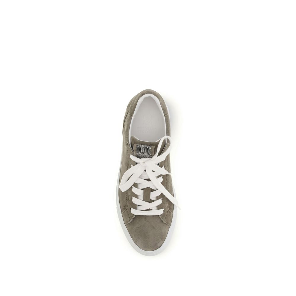 Brunello Cucinelli Suede Trainers with Precious Loop
