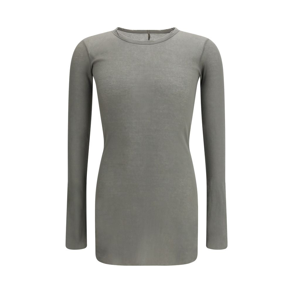 Rick Owens Grey Long-Sleeved Fitted T-Shirt