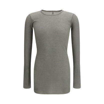 Rick Owens Grey Long-Sleeved Fitted T-Shirt