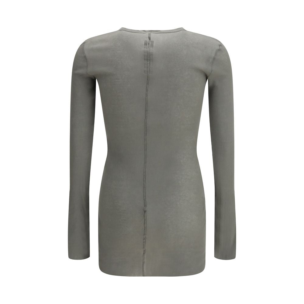 Rick Owens Grey Long-Sleeved Fitted T-Shirt