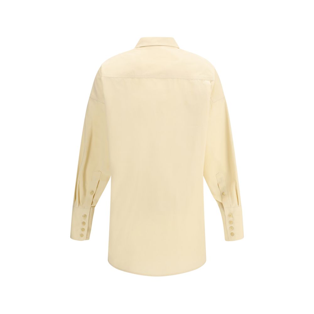Darkpark Beige Cotton Dress Shirt - The Carla Oversized Shirt