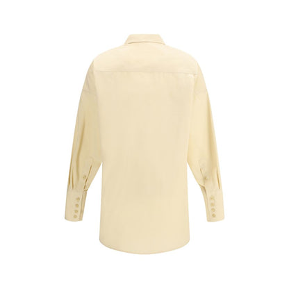 Darkpark Beige Cotton Dress Shirt - The Carla Oversized Shirt