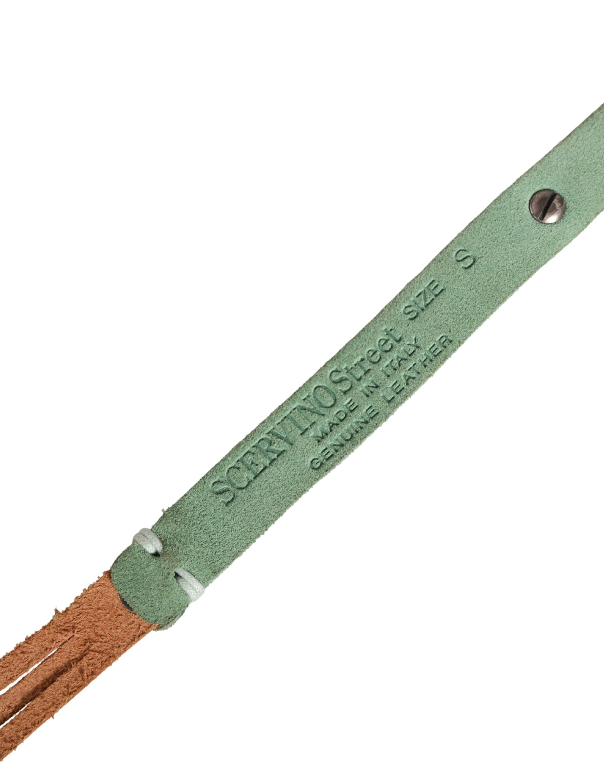 Scervino Street Brown Leather Silver Tone Buckle Waist Belt