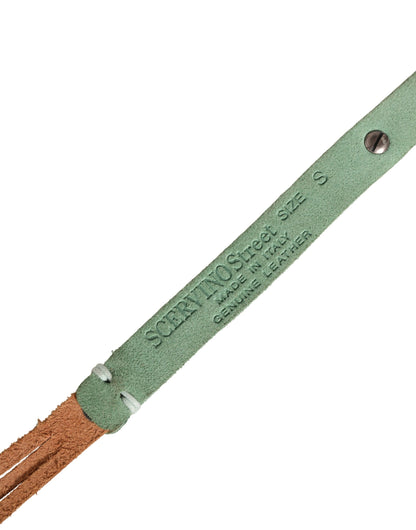 Scervino Street Brown Leather Silver Tone Buckle Waist Belt