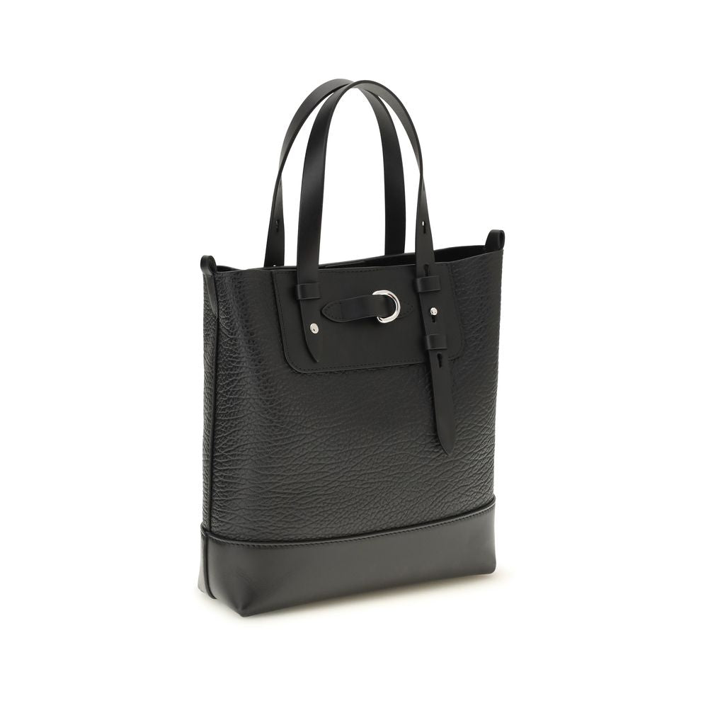 Maison Margiela Black Calf Leather Vertical Mini Tote Bag