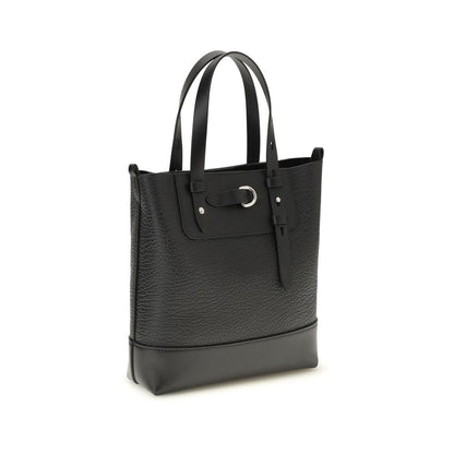Maison Margiela Black Calf Leather Vertical Mini Tote Bag