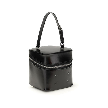 Maison Margiela Black Calf Leather Big Cube Bucket Bag