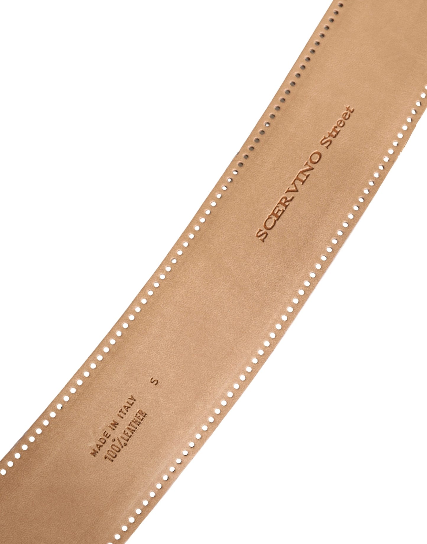 Scervino Street White Leather Belt with Silver Metal Buckle - Minor Defect