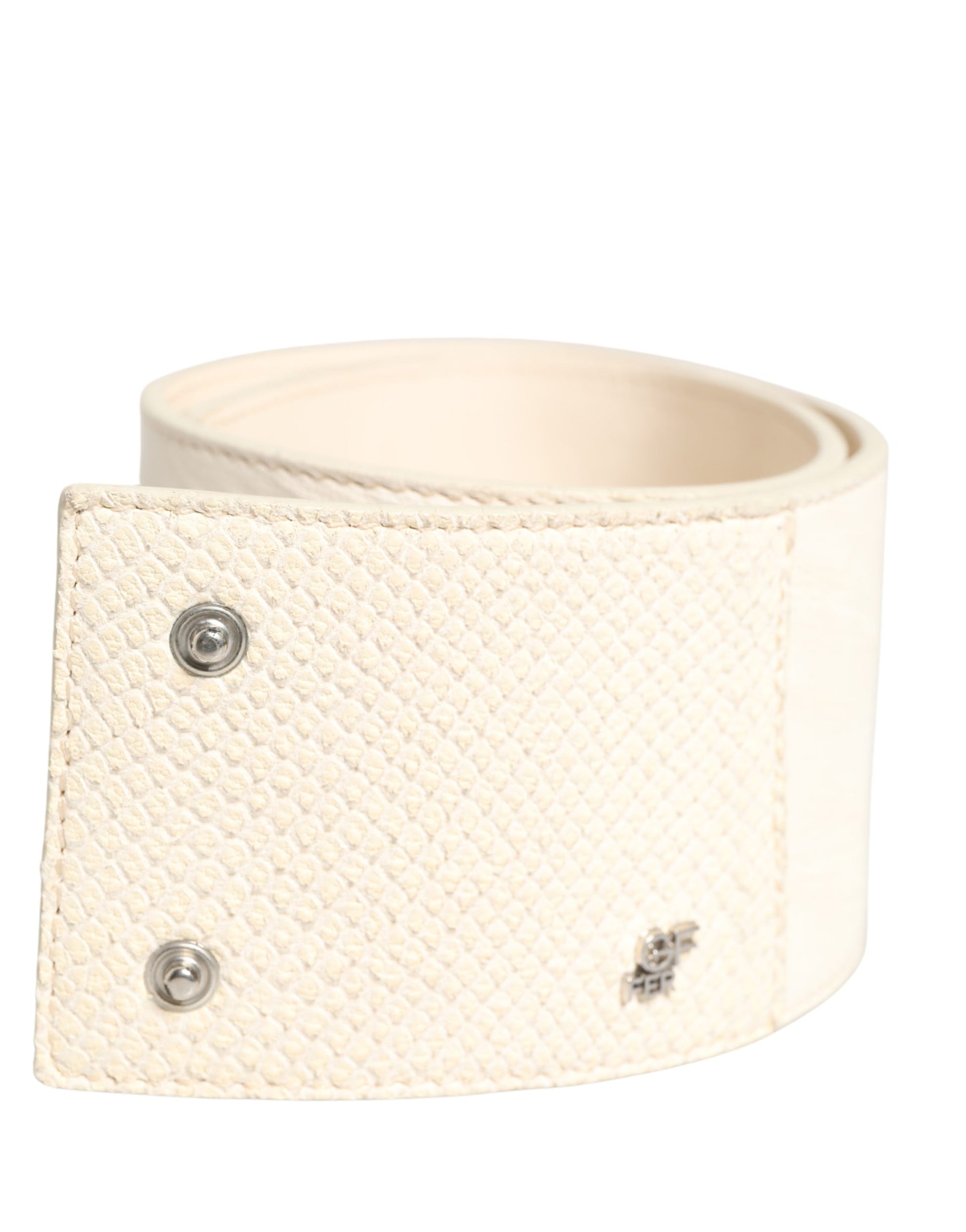 GF Ferre Off White Waxed Cotton Wide Fashion Waistband Belt - New with Minor Defects
