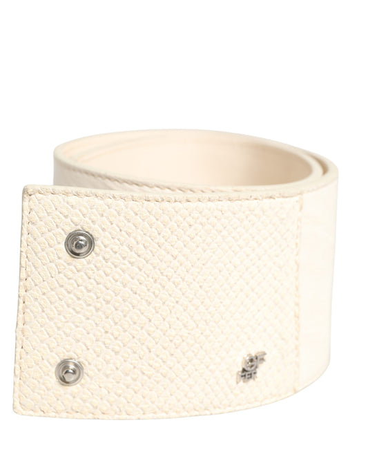 GF Ferre Off White Waxed Cotton Wide Fashion Waistband Belt - New with Minor Defects