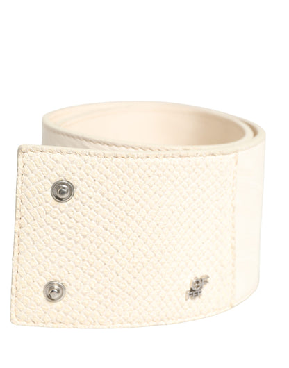 GF Ferre Off White Waxed Cotton Wide Fashion Waistband Belt - New with Minor Defects