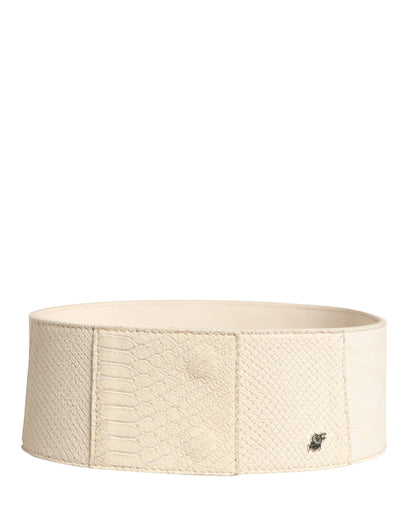 GF Ferre Off White Waxed Cotton Wide Fashion Waistband Belt - New with Minor Defects