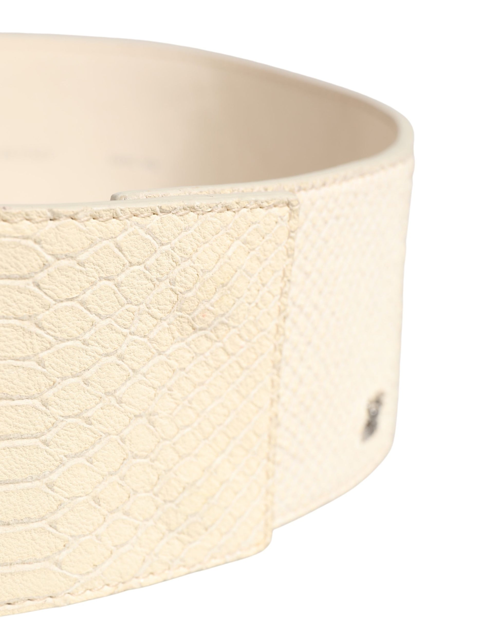 GF Ferre Off White Waxed Cotton Wide Fashion Waistband Belt - New with Minor Defects