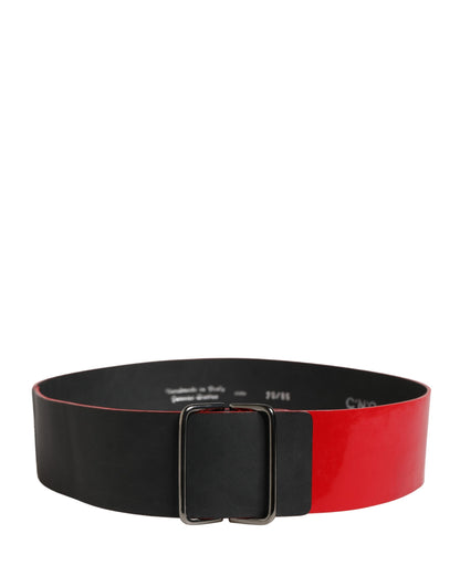 C’N’C’ Costume National Red Wide Waist Belt with Silver Metal Buckle - Minor Defect