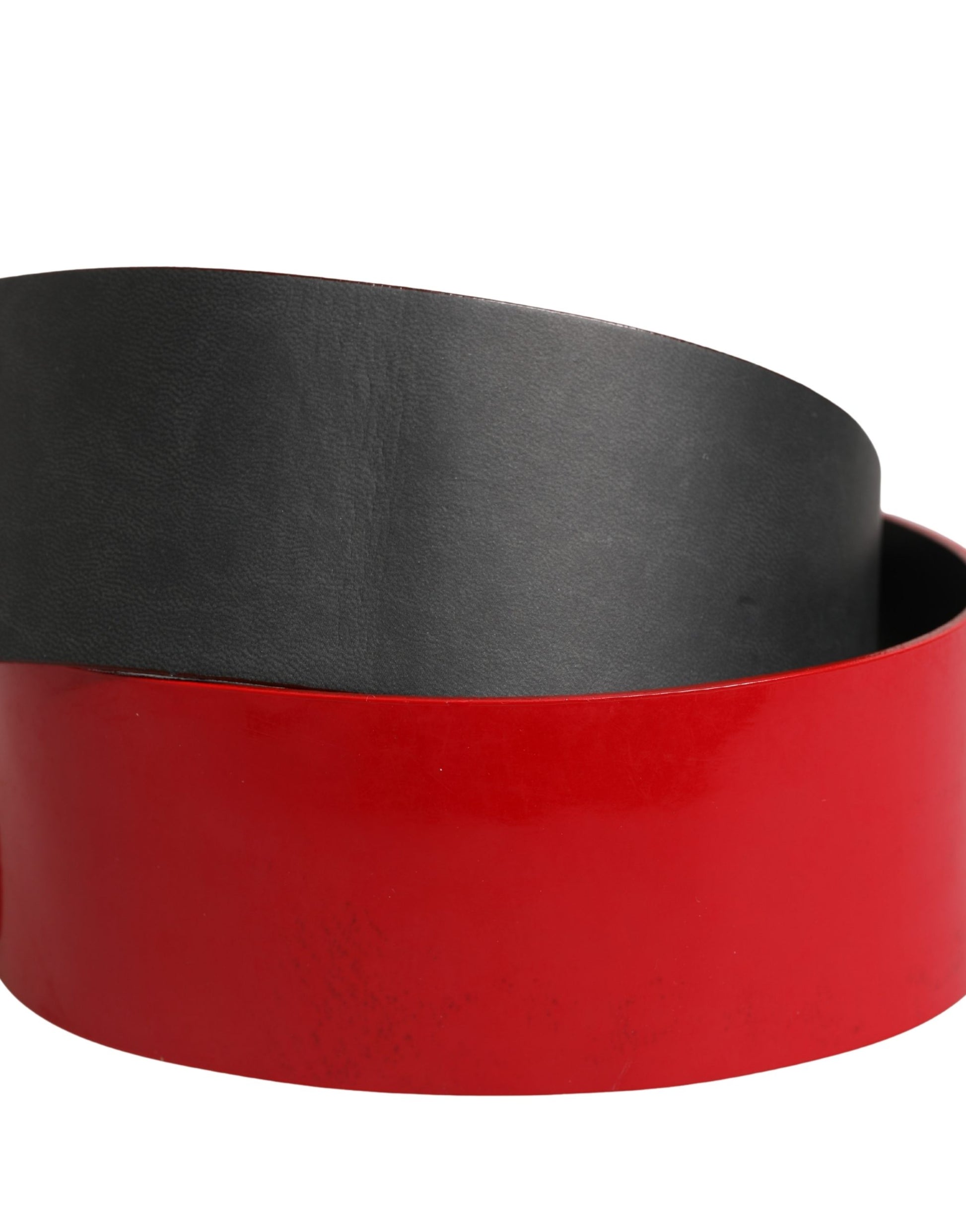 C’N’C’ Costume National Red Wide Waist Belt with Silver Metal Buckle - Minor Defect