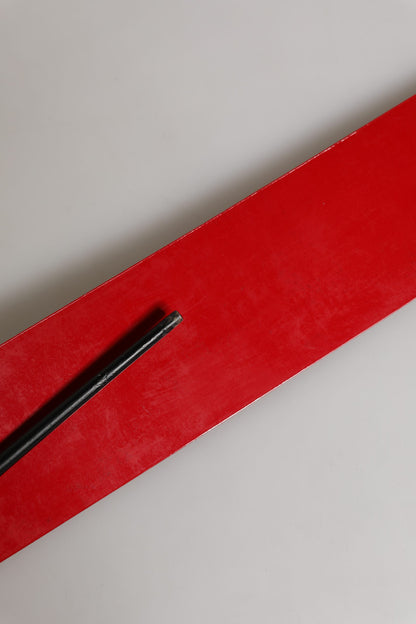 C’N’C’ Costume National Red Wide Waist Belt with Silver Metal Buckle - Minor Defect