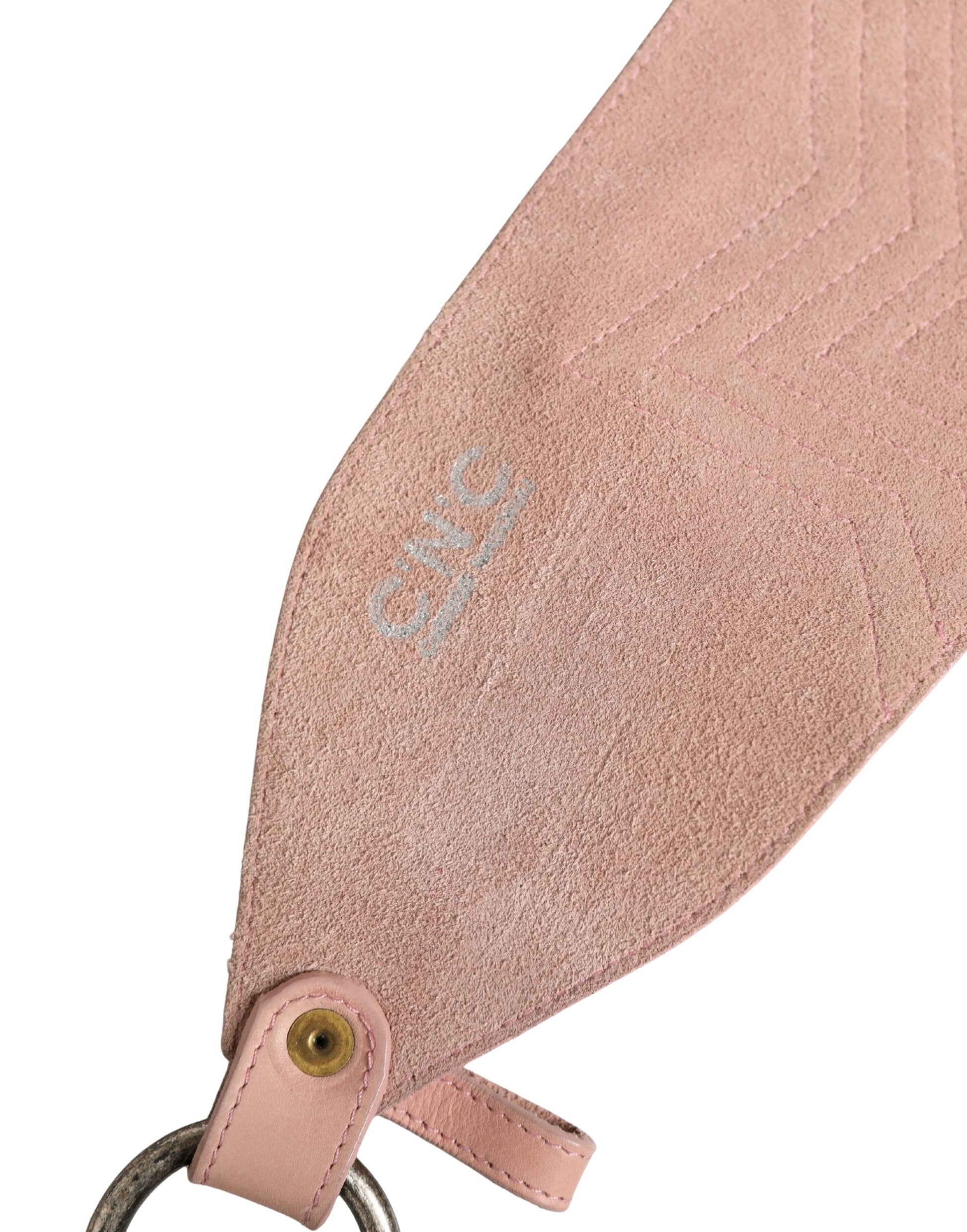 C’N’C’ Costume National Light Pink Leather Wide Waist Belt with Silver Buckle - Minor Defect