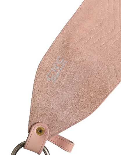 C’N’C’ Costume National Light Pink Leather Wide Waist Belt with Silver Buckle - Minor Defect