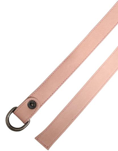 C’N’C’ Costume National Light Pink Leather Wide Waist Belt with Silver Buckle - Minor Defect
