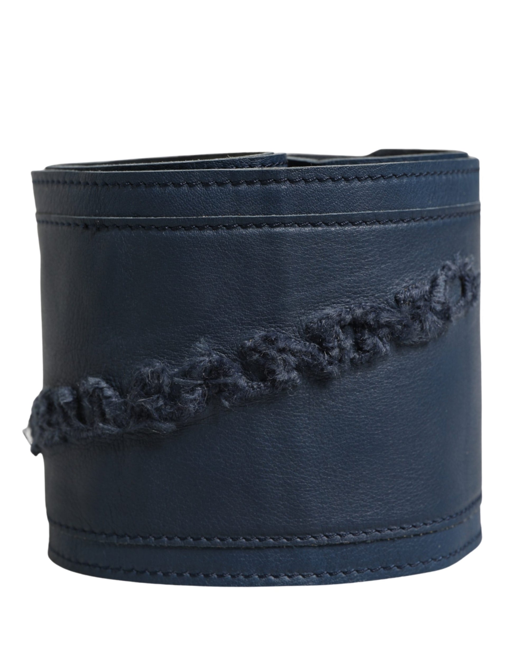 Ermanno Scervino Blue Leather Wide Waist Belt for Women