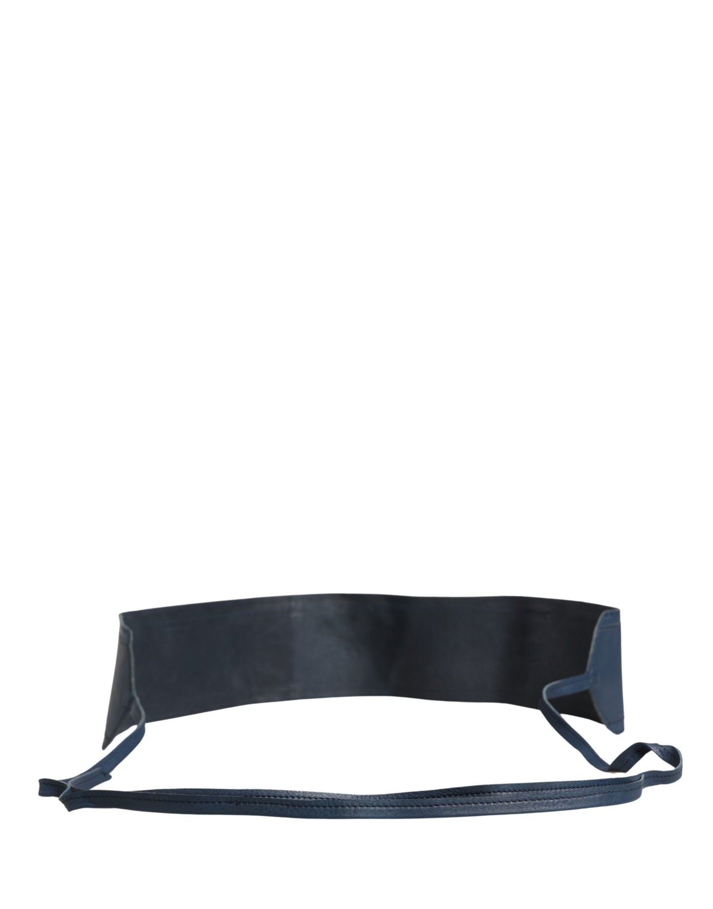 Ermanno Scervino Blue Leather Wide Waist Belt for Women